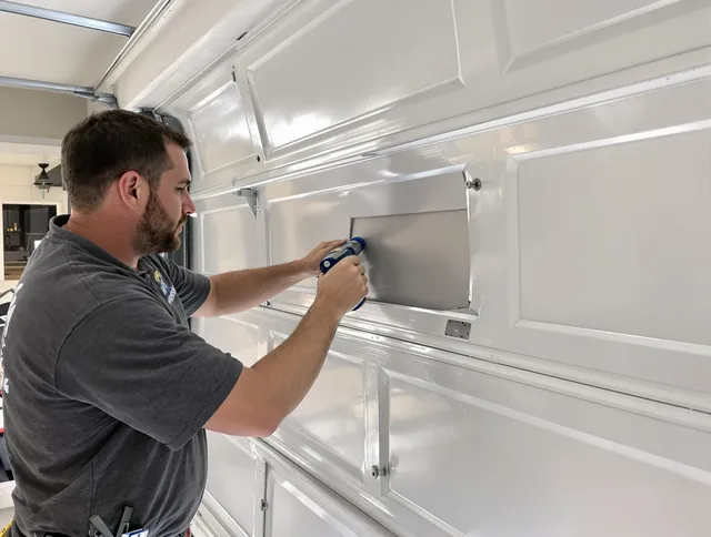Garage door panel repair by Streetsboro Garage Door Repair in Streetsboro