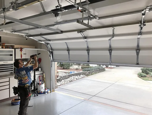 Garage door track repair service by Streetsboro Garage Door Repair in Streetsboro
